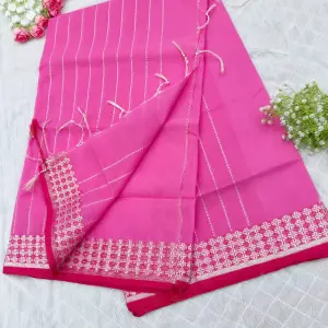 হাফ সিল্ক জামদানি শাড়ি - ক্যাজুয়াল - গোলাপী